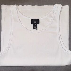 H&M Classic Distressed White Sleeveless Tank Top